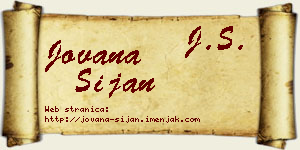 Jovana Šijan vizit kartica